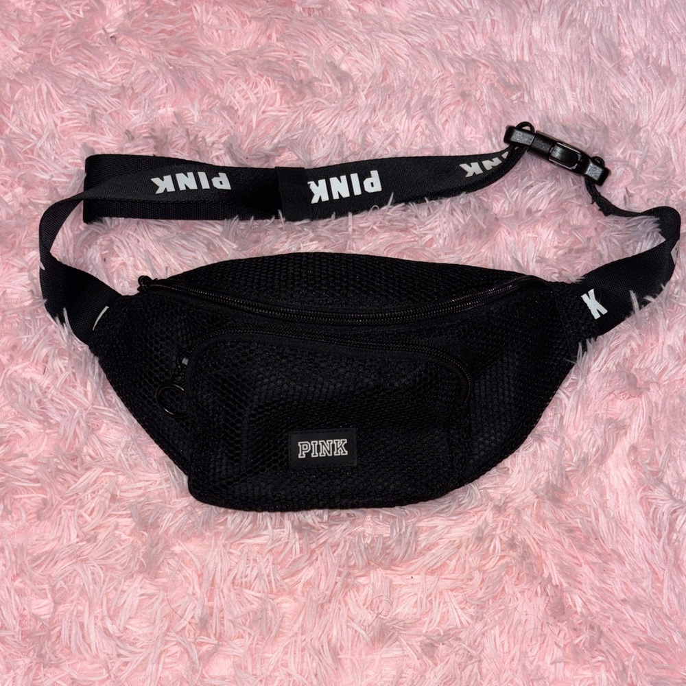 VS PINK Black Mesh Belt Bag